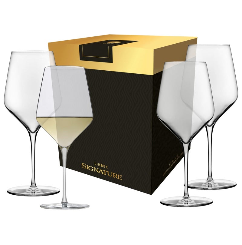 Libbey Signature White Wine Glasses Set of 4, Seamless Long Stem Wine Glasses for Wines and Cocktails, Tasteful Wine Glass Set for All Occasions. - Image 1